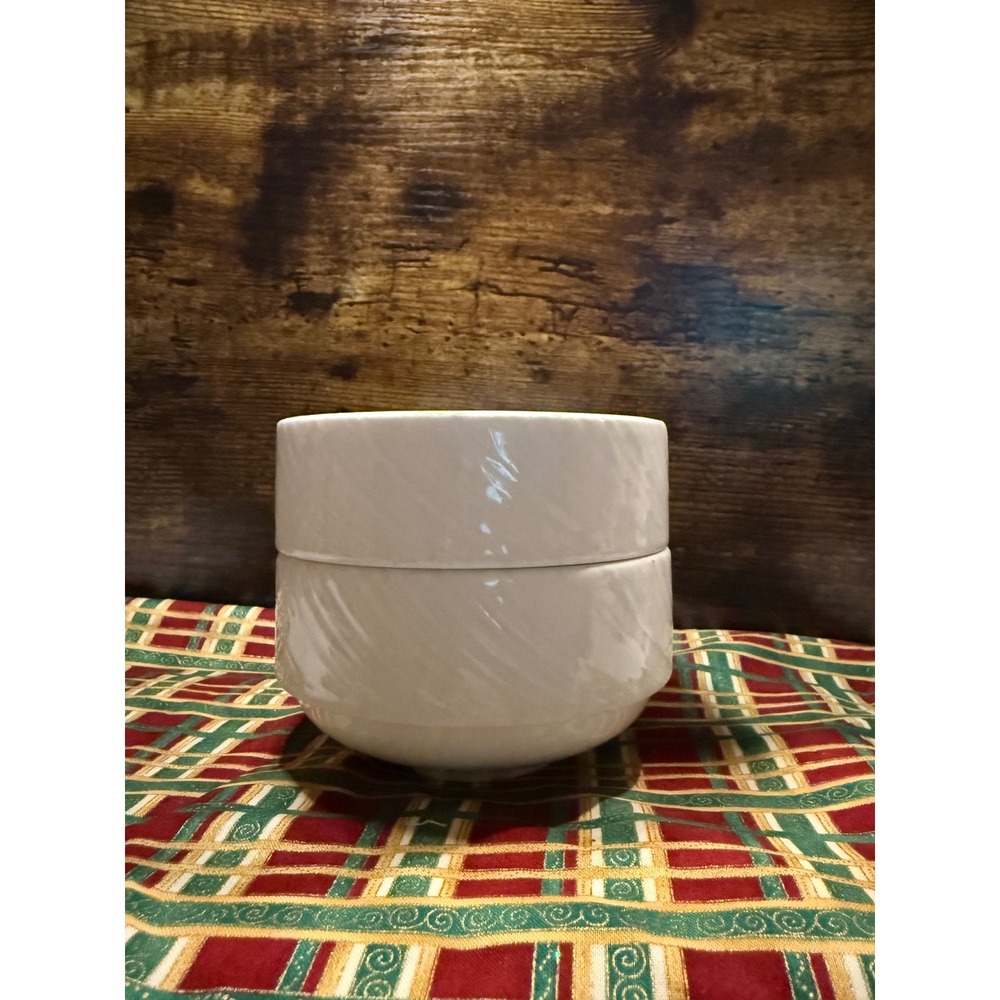 Steelite International White Swirl Ribbed Ceramic Bowls Made in England Set of 2 - Picture 1 of 6